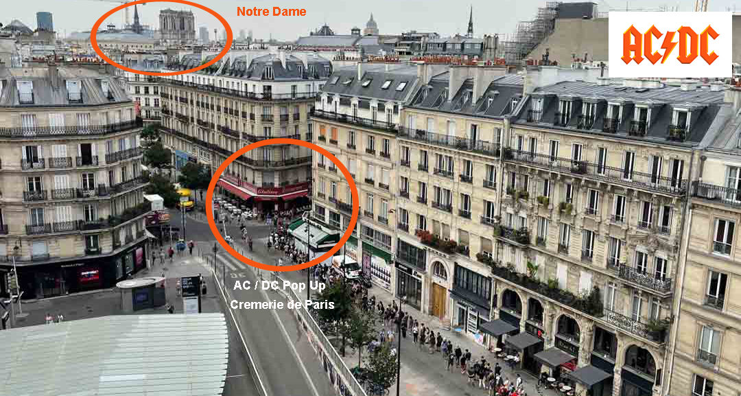 The AC/DC Pop Up Store queue along the Cremerie de Paris